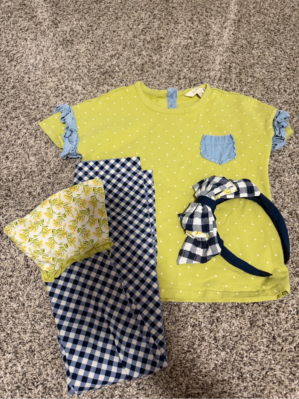 Matilda Jane Navy and White Gingham Bow Headband Set